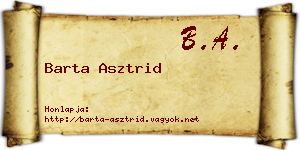 Barta Asztrid névjegykártya