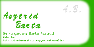 asztrid barta business card